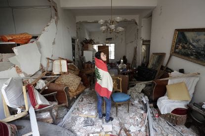 Beirut home damaged